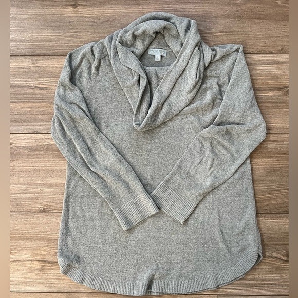 Barefoot Dreams Sweaters - Barefoot Dreams Cozychic Ultra LiteGray/Green Cowl Neck Sweater Large